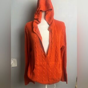 Cato Women’s Size XL Hooded Orange Sweater with Pockets